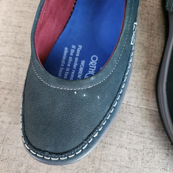 Orthfeet Blue Athens Mary Jane Leather Shoes Womes Size 9 Medium Velcro - Picture 7 of 15